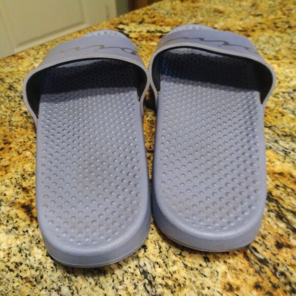 Victoria's Secret Pink Bling Logo Strap Slides Sandals Dusty Periwinkle Sz 9.5 - Picture 9 of 11